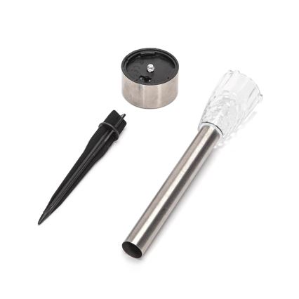 Aigostar - LED Saules enerģijas lampa LED/0,006W/1,2V 40 mAh 29,7 cm matēts hroms 6500K IP44