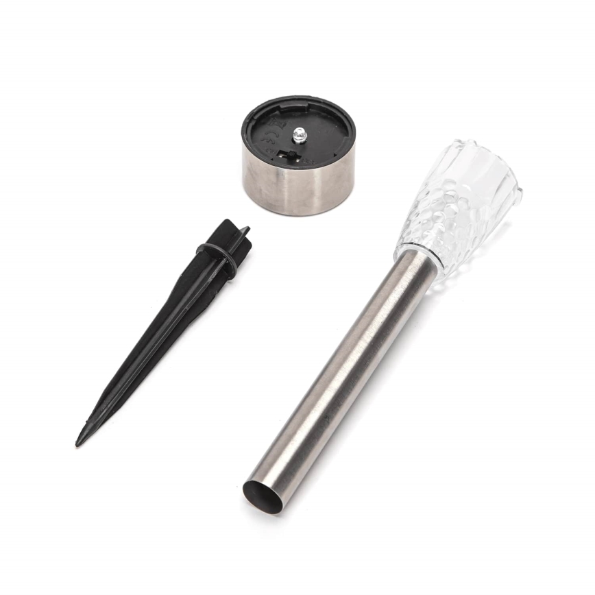 Aigostar - LED Saules enerģijas lampa LED/0,006W/1,2V 40 mAh 29,7 cm matēts hroms 6500K IP44