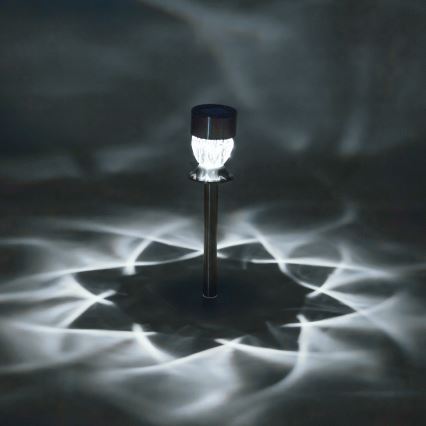 Aigostar - LED Saules enerģijas lampa LED/0,006W/1,2V 35,5cm hroms 3000K IP44