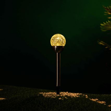 Aigostar - LED Saules enerģijas lampa LED/0,006W/1,2V 37,8cm matēts hroms 2700K IP44