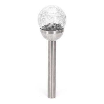 Aigostar - LED Saules enerģijas lampa LED/0,006W/1,2V 37,8cm matēts hroms 2700K IP44
