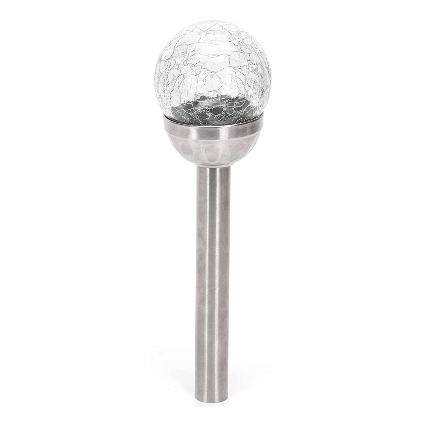 Aigostar - LED Saules enerģijas lampa LED/0,006W/1,2V 37,8cm matēts hroms 2700K IP44
