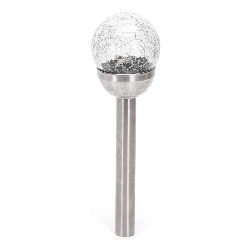 Aigostar - LED Saules enerģijas lampa LED/0,006W/1,2V 37,8cm matēts hroms 6500K IP44 100 mAh