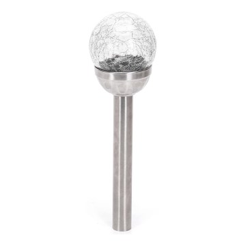 Aigostar - LED Saules enerģijas lampa LED/0,006W/1,2V 37,8cm matēts hroms 6500K IP44