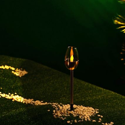 Aigostar - LED Saules enerģijas lampa LED/0,006W/1,2V 38,2cm matēts hroms 2700K IP44
