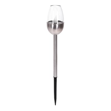 Aigostar - LED Saules enerģijas lampa LED/0,006W/1,2V 38,2cm matēts hroms 2700K IP44
