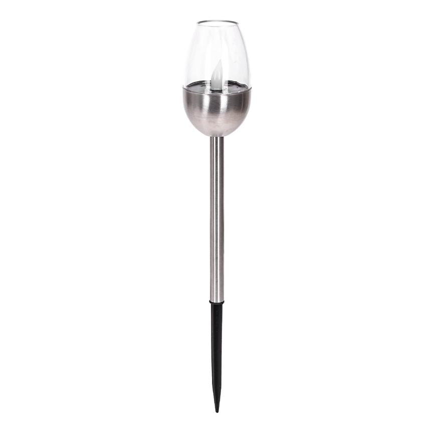 Aigostar - LED Saules enerģijas lampa LED/0,006W/1,2V 38,2cm matēts hroms 2700K IP44