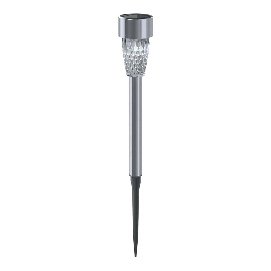 Aigostar - LED Saules enerģijas lampa LED/0,006W/1,2V 40 mAh 29,7 cm matēts hroms 6500K IP44
