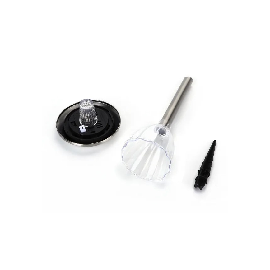 Aigostar - LED Saules enerģijas lampa LED/0,08W/2V 30,4 cm 200 mAh 6500K IP44 matēts hroms