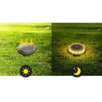 Aigostar - LED Saules enerģijas lampa LED/0,6W/5,5V 24,5 cm 500 mAh 3200K IP66 melna