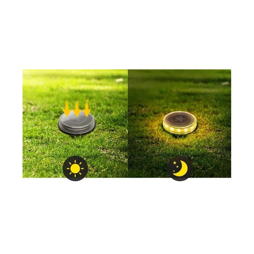 Aigostar - LED Saules enerģijas lampa LED/0,6W/5,5V 24,5 cm 500 mAh 3200K IP66 melna
