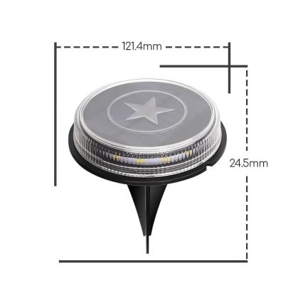 Aigostar - LED Saules enerģijas lampa LED/0,6W/5,5V 24,5 cm 500 mAh 3200K IP66 melna