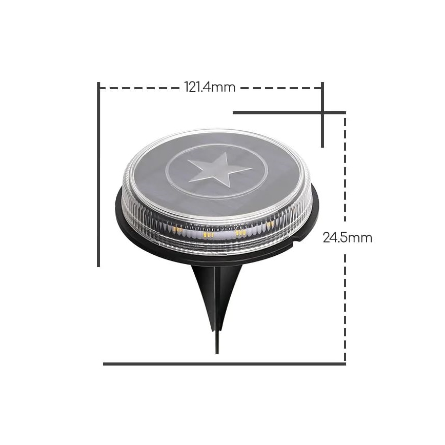Aigostar - LED Saules enerģijas lampa LED/0,6W/5,5V 24,5 cm 500 mAh 3200K IP66 melna