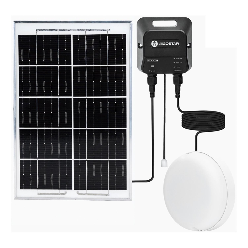 Aigostar - LED Saules enerģijas lampa LED/70W/12V 6000 mAh 6500K d. 20,5 cm + tālvadības pults