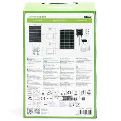 Aigostar - LED Saules enerģijas lustra 2xLED/35W/12V 6000 mAh 6500K d. 10 cm + tālvadības pults
