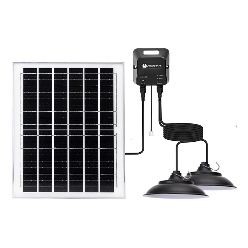 Aigostar - LED Saules enerģijas lustra 2xLED/70W/12V 12000 mAh 6500K d. 23,5 cm + tālvadības pults