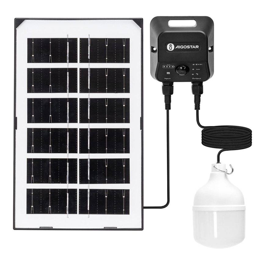 Aigostar - LED Saules enerģijas lustra ar sensoru LED/35W/12V 3000 mAh 6500K d. 10 cm + tālvadības pults