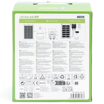 Aigostar - LED Saules enerģijas lustra LED/35W/12V 3000 mAh 6500K d. 10 cm + tālvadības pults