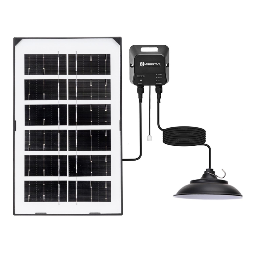 Aigostar - LED Saules enerģijas lustra LED/35W/12V 3000 mAh 6500K d. 15 cm + tālvadības pults