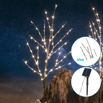 Aigostar - LED Saules enerģijas rotājums 140xLED/3m IP65 silti balta vīnogulājs
