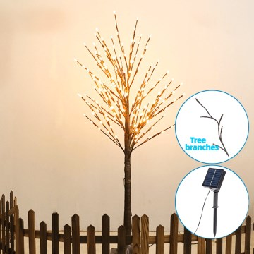 Aigostar - LED Saules enerģijas rotājums 152xLED/3,8m IP65 silti balta koks