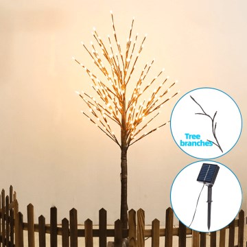Aigostar - LED Saules enerģijas rotājums 24xLED/2,6m IP65 silti balta koks