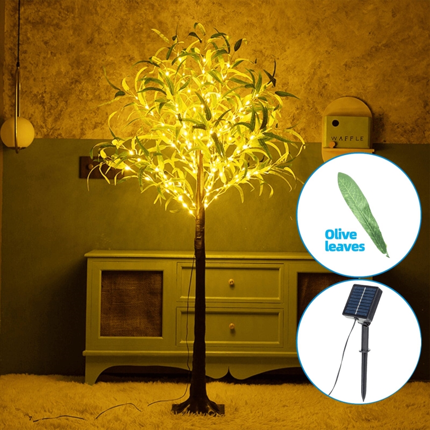 Aigostar - LED Saules enerģijas rotājums 30xLED/2,6m IP65 silti balta olīvu