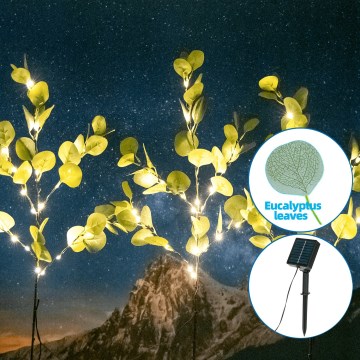 Aigostar - LED Saules enerģijas rotājums 60xLED/3,5m IP65 silti balta eikalipts