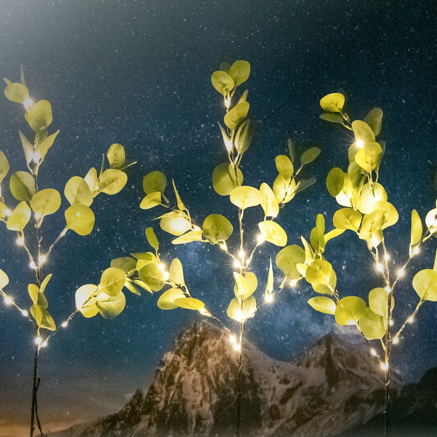 Aigostar - LED Saules enerģijas rotājums 60xLED/3,5m IP65 silti balta eikalipts