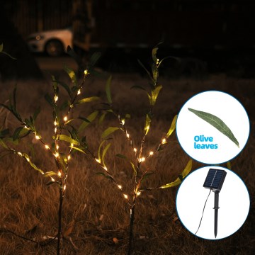 Aigostar - LED Saules enerģijas rotājums 60xLED/3,5m IP65 silti balta olīvu