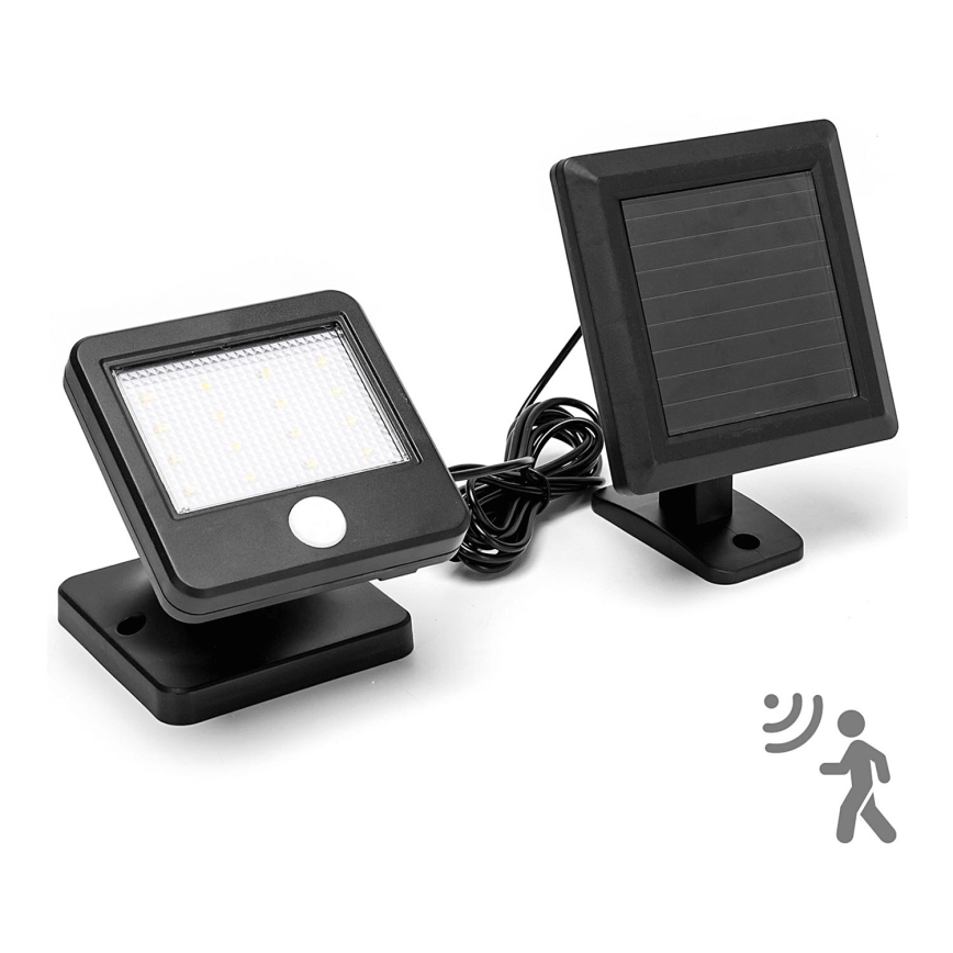 Aigostar - LED Saules enerģijas sienas lampa ar sensoru LED/0,64W/3,7V 600 mAh 6500K IP44
