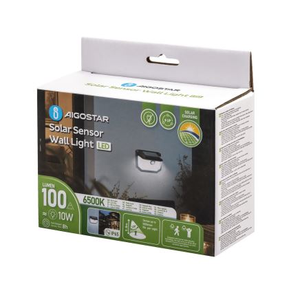 Aigostar - LED Saules enerģijas sienas lampa ar sensoru LED/0,8W/5,5V 1200 mAh 6500K IP65