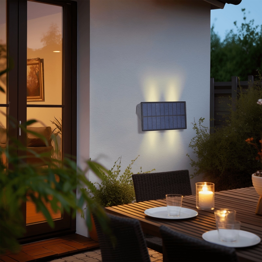 Aigostar - LED Saules enerģijas sienas lampa LED/4W/5,5V 2700K IP44
