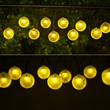 Aigostar - LED Saules enerģijas virtene 10xLED/3,8m IP44 600 mAh silti balta