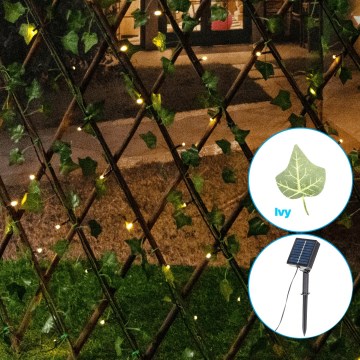 Aigostar - LED Saules enerģijas virtene 148xLED/2x1,2m IP65 silti balta ivy