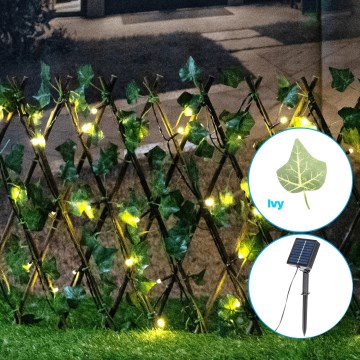 Aigostar - LED Saules enerģijas virtene 56xLED/2x0,4m IP65 silti balta ivy