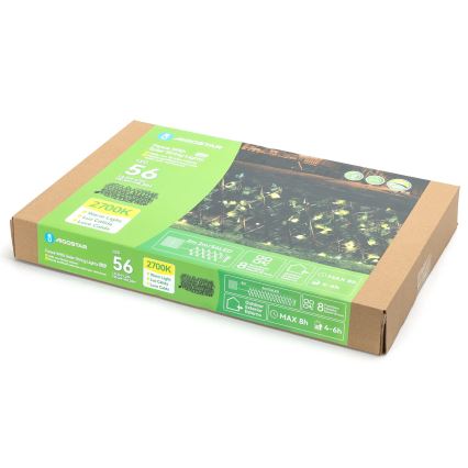 Aigostar - LED Saules enerģijas virtene 56xLED/2x0,4m IP65 silti balta ivy