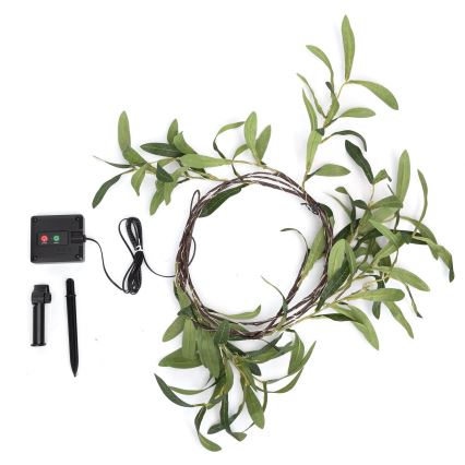 Aigostar - LED Saules enerģijas virtene 60xLED/4m IP65 silti balta olīvu