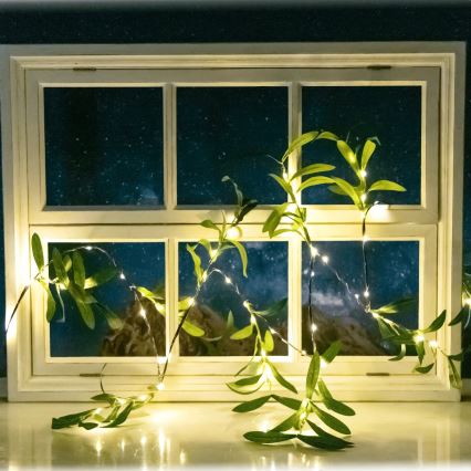 Aigostar - LED Saules enerģijas virtene 60xLED/4m IP65 silti balta olīvu