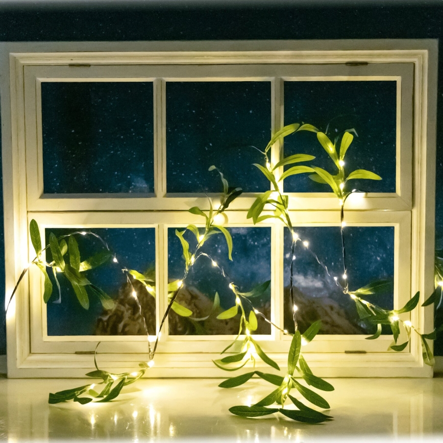 Aigostar - LED Saules enerģijas virtene 60xLED/4m IP65 silti balta olīvu