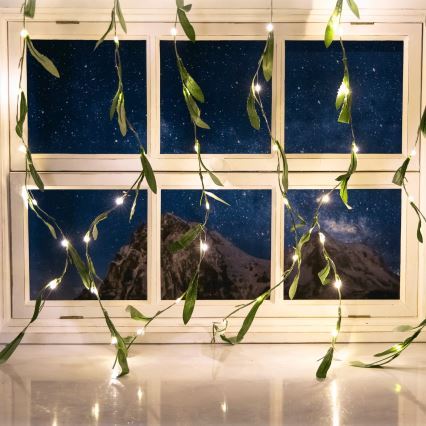 Aigostar - LED Saules enerģijas virtene 70xLED/4x1m IP65 silti balta olīvu