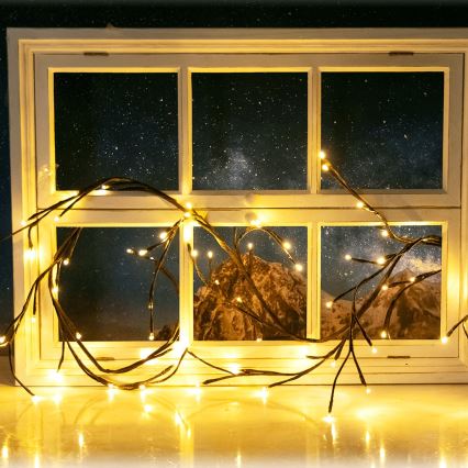 Aigostar - LED Saules enerģijas virtene 72xLED/4m IP65 silti balta koka zari