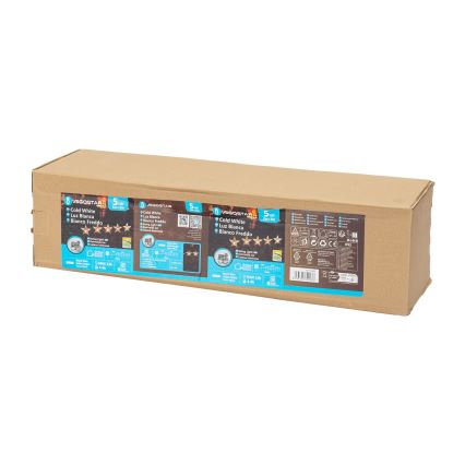 Aigostar - LED Saules enerģijas Ziemassvētki lampa LED/0,054W/1,2V 1m IP65 vēsi balts