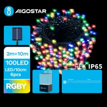 Aigostar - LED Saules enerģijas Ziemassvētku virtene 100xLED/8 funkcijas 12m IP65 daudzkrāsaina