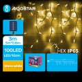 Aigostar - LED Saules enerģijas Ziemassvētku virtene 100xLED/8 funkcijas 8x0,6m IP65 silti balta