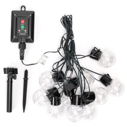 Aigostar - LED Saules enerģijas Ziemassvētku virtene 10xLED/8 funkcijas 6,5m IP65 silti balta