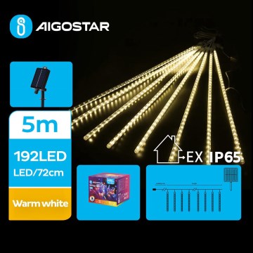 Aigostar - LED Saules enerģijas Ziemassvētku virtene 192xLED/8m IP65 silti balta