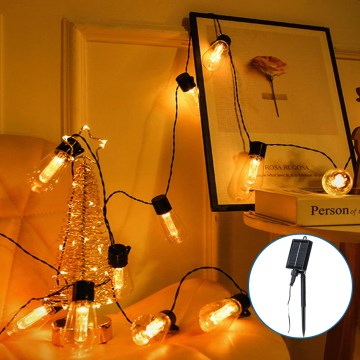 Aigostar - LED Saules enerģijas Ziemassvētku virtene 20xLED/11,5m IP65 silti balta