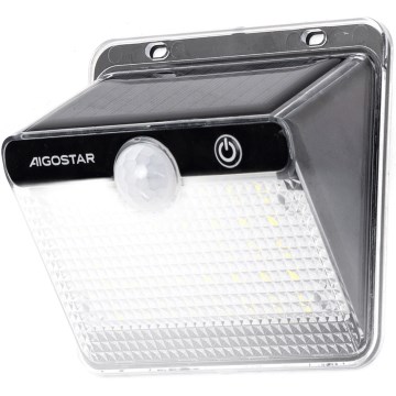 Aigostar - LED Saules gaismas lampa ar sensoru LED/3,7V 6500K 1200 mAh IP65 melna