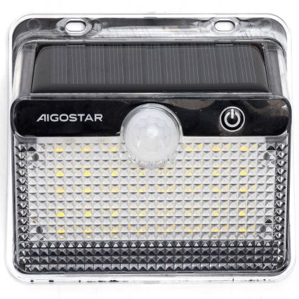 Aigostar - LED Saules gaismas lampa ar sensoru LED/3,7V 6500K 1200 mAh IP65 melna
